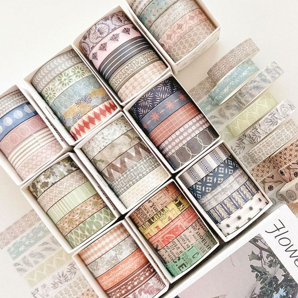 Zestaw 5 taśm washi - Taśma Washi dekoracyjna papierowa 220-3