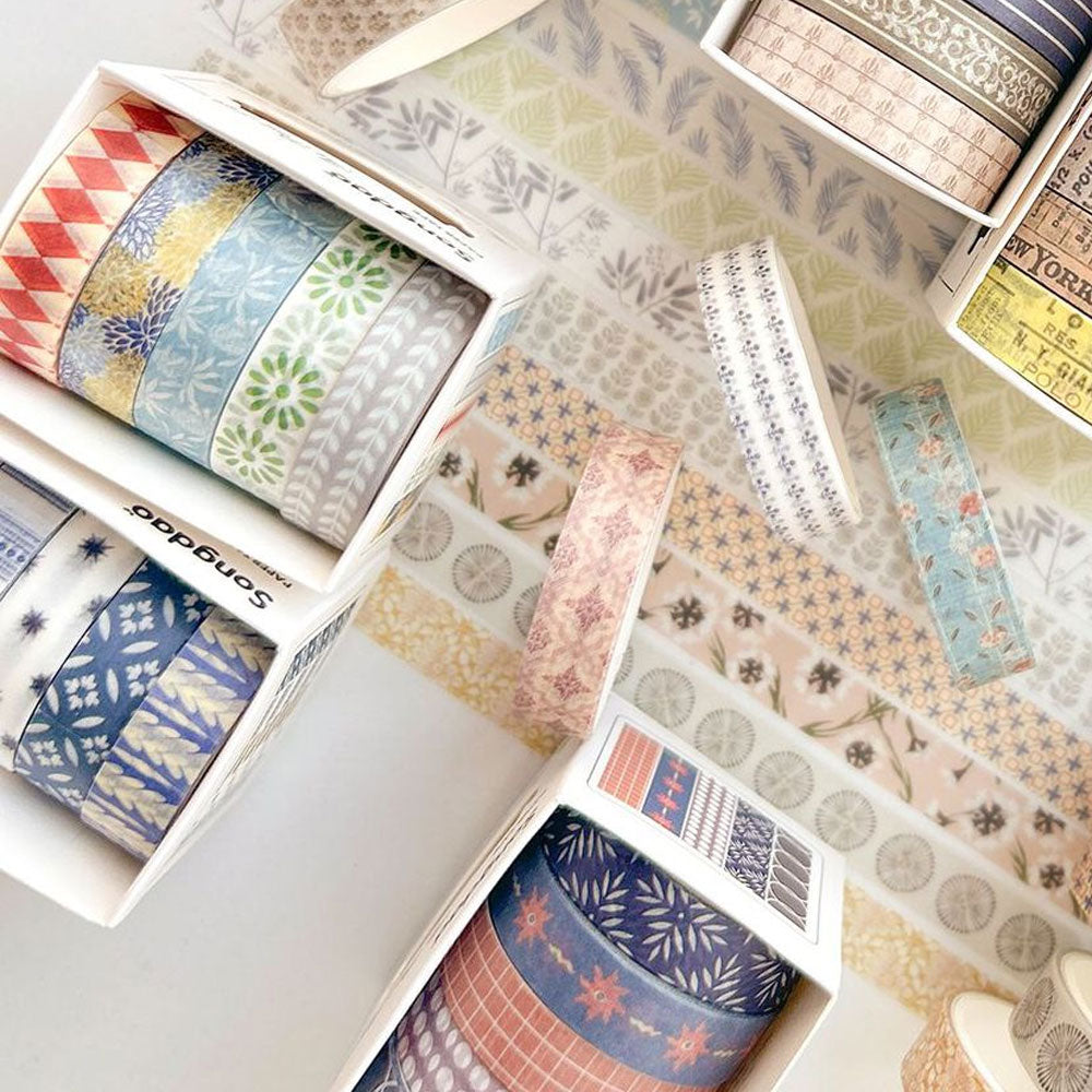 Zestaw 5 taśm washi - Taśma Washi dekoracyjna papierowa 220-8