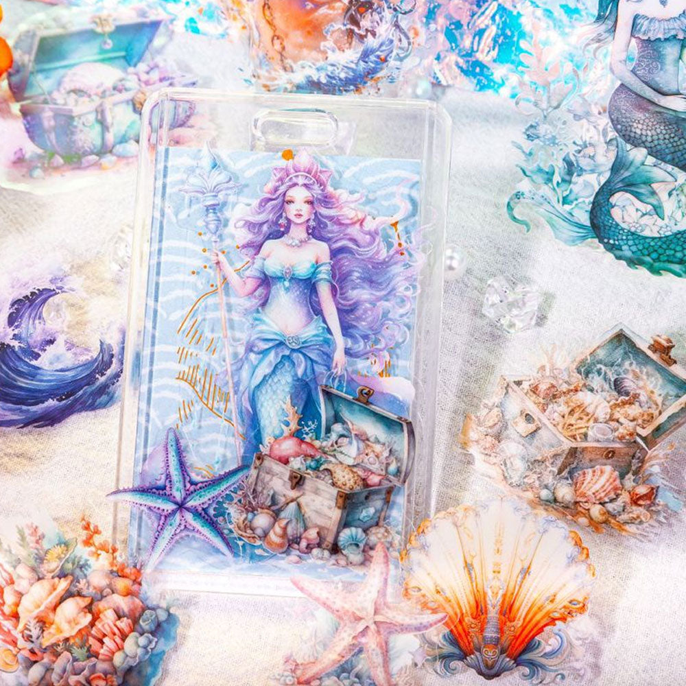20 szt, Zestaw naklejek do scrapbookingu Syrena ze snów fioletowa
