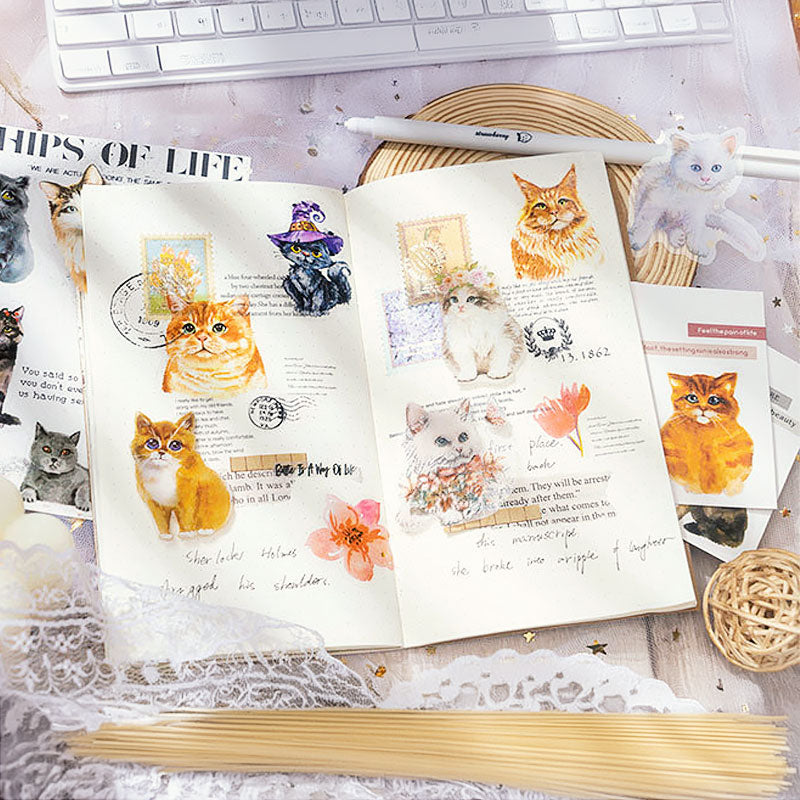 30 szt, Zestaw naklejek do scrapbookingu Koty Słodkie Kociaki