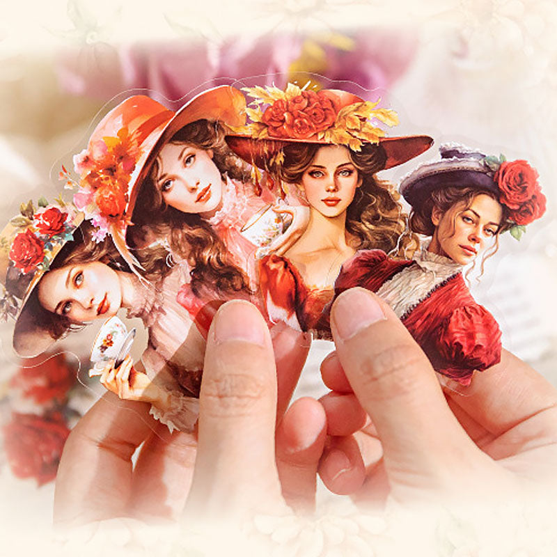 40 szt, Zestaw naklejek do scrapbookingu Czerwona dama