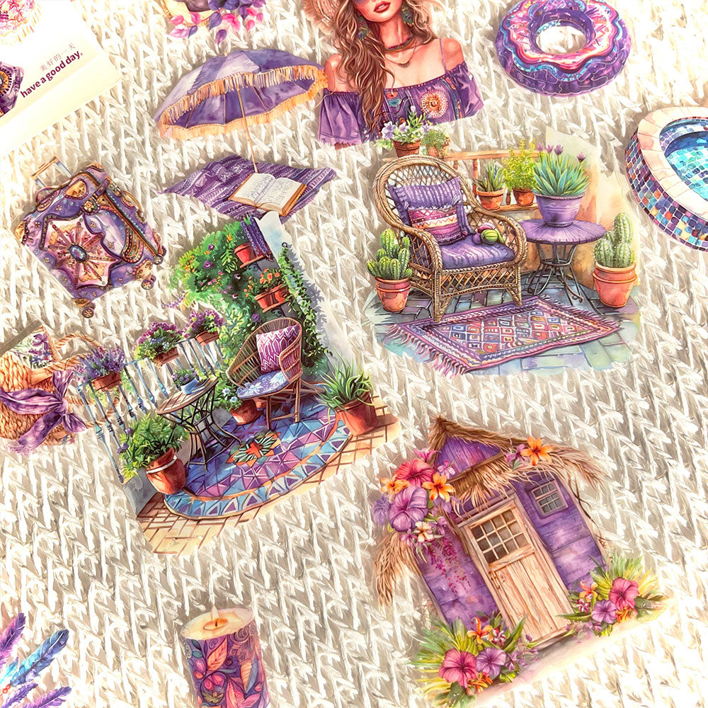 25 szt, Zestaw naklejek do scrapbookingu Wakacje w stylu boho