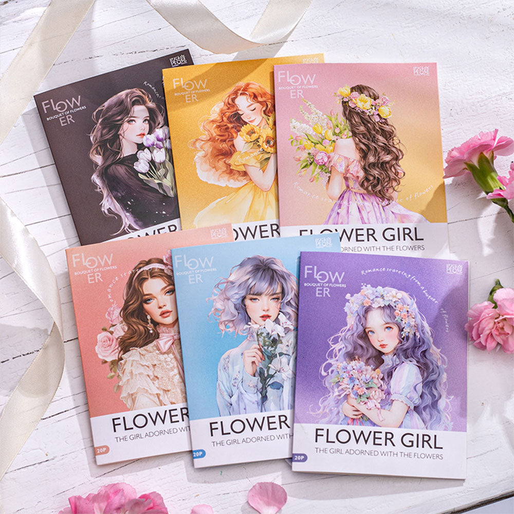 20 szt, Zestaw naklejek do scrapbookingu Kwiatowe Dziewczęta Żółte