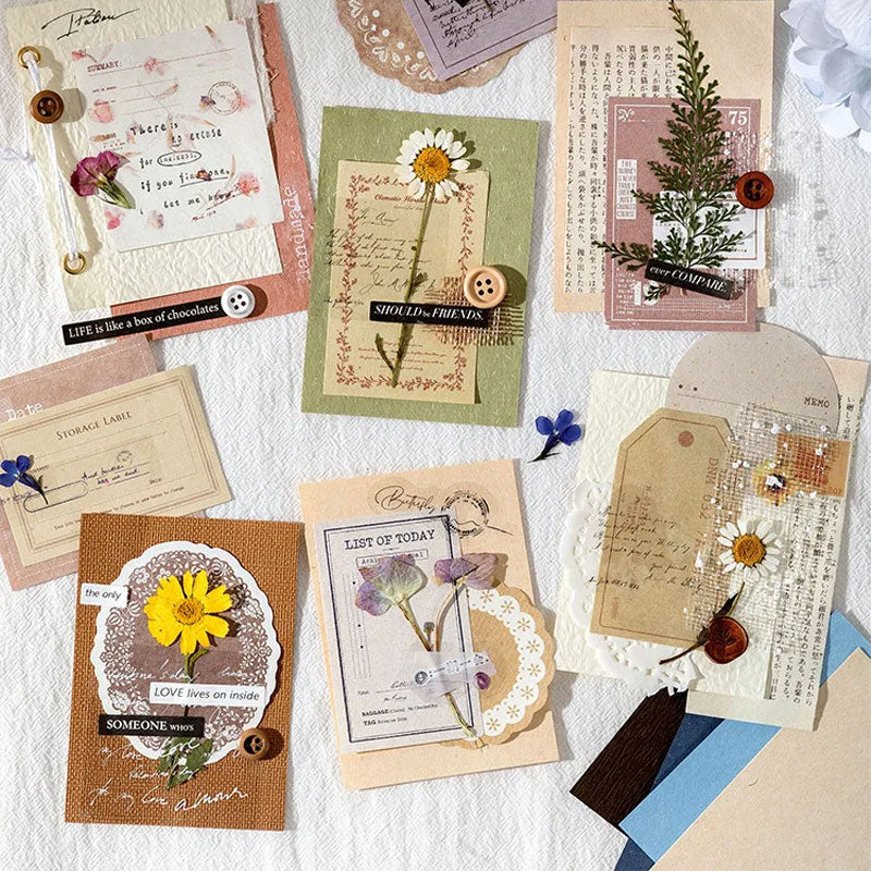 Papier Vintage Żółte liście - Papier i zielnika