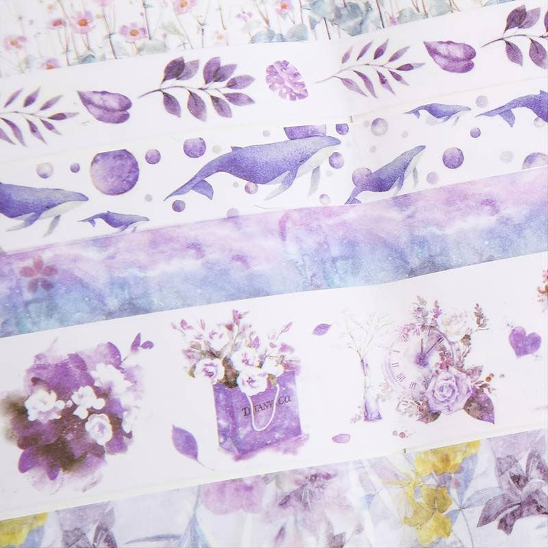 Zestaw 10 taśm washi – Taśma Washi papierowa dekoracyjna Fioletowa