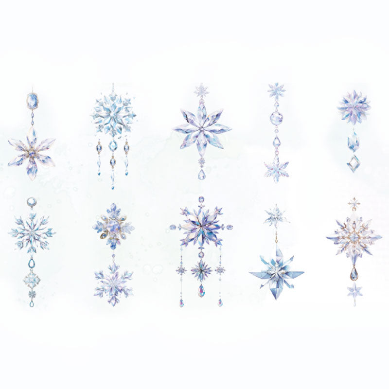 🔥 20 szt, Naklejki Kryształowe płatki i zawieszki zimowe