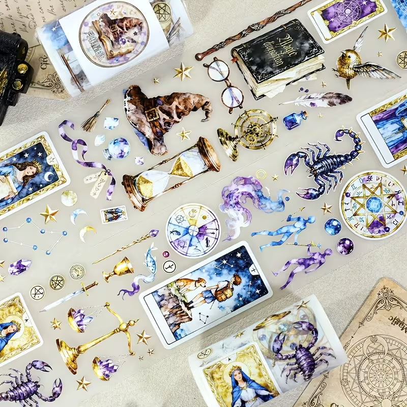 Naklejki dekoracyjne w rolce Mistyczny Tarot i Fazy Księżyca