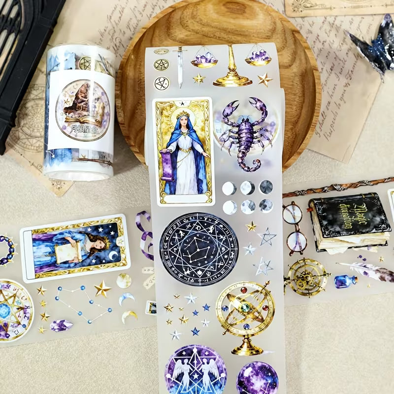 Naklejki dekoracyjne w rolce Mistyczny Tarot i Fazy Księżyca
