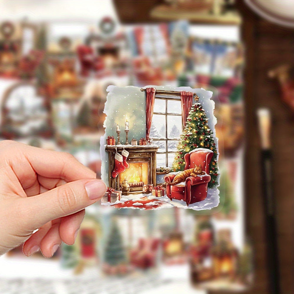50 szt, Zestaw naklejek do scrapbookingu Świąteczne wnętrza