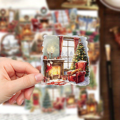 50 szt, Zestaw naklejek do scrapbookingu Świąteczne wnętrza