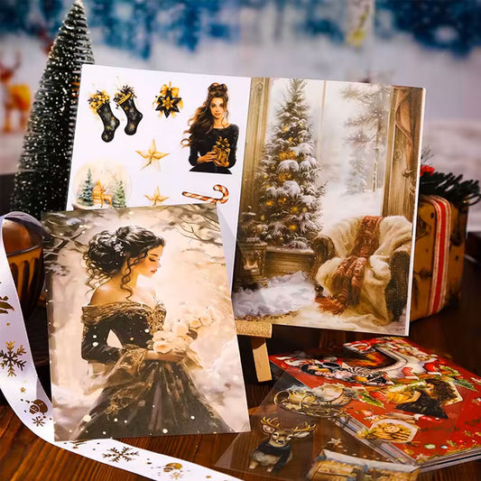 🔥 90 szt, Książeczka z naklejkami i papierem Czarno-złote chwile