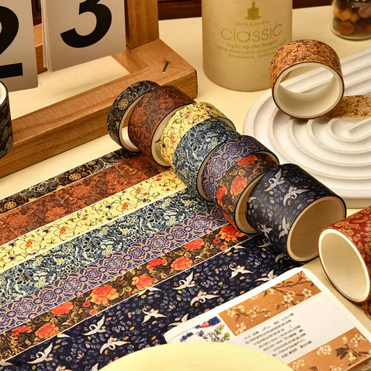 Zestaw 12 taśm washi – Taśma Washi papierowa dekoracyjna orientalna niebieska