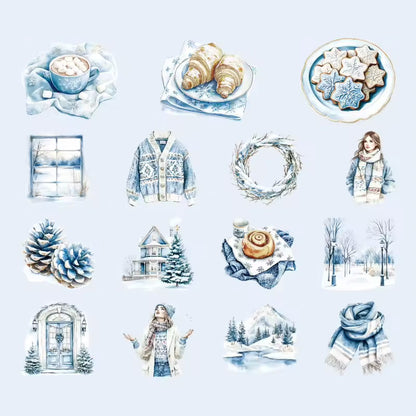 30 szt, Naklejki zimowe Błękitny sezon