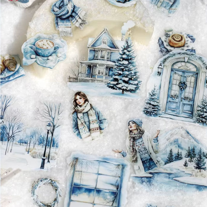 30 szt, Naklejki zimowe Błękitny sezon