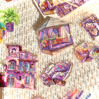 25 szt, Zestaw naklejek do scrapbookingu Wakacje w stylu boho