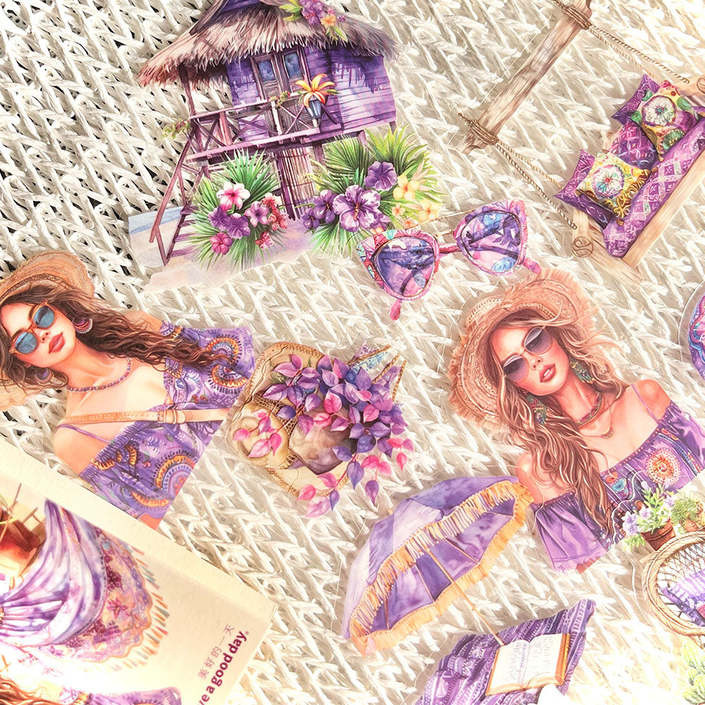 25 szt, Zestaw naklejek do scrapbookingu Wakacje w stylu boho