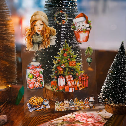 🔥 90 szt, Książeczka z naklejkami i papierem Świąteczne czerwone chwile