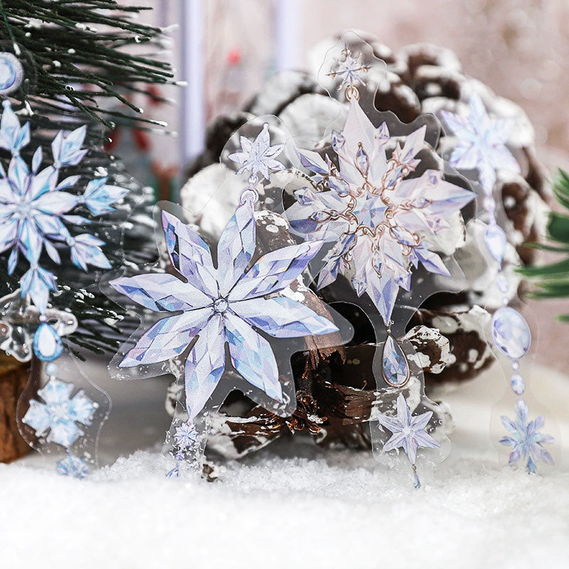 🔥 20 szt, Naklejki Kryształowe płatki i zawieszki zimowe