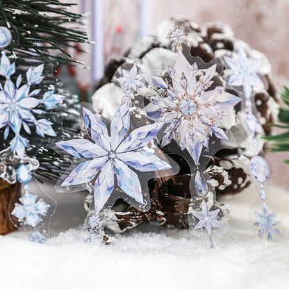🔥 20 szt, Naklejki Kryształowe płatki i zawieszki zimowe