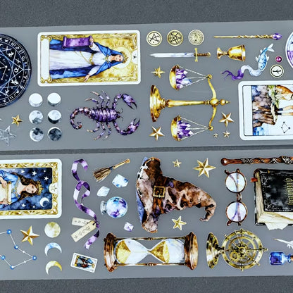 Naklejki dekoracyjne w rolce Mistyczny Tarot i Fazy Księżyca