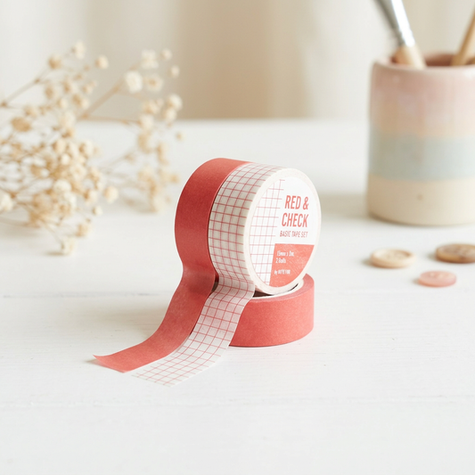 Zestaw 2 taśm washi — Taśma Washi dekoracyjna papierowa Red & Check