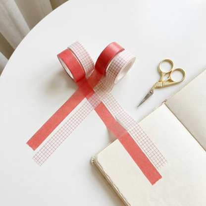Zestaw 2 taśm washi — Taśma Washi dekoracyjna papierowa Red & Check