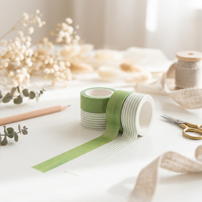 Zestaw 2 taśm washi — Taśma Washi dekoracyjna papierowa Mint & Line