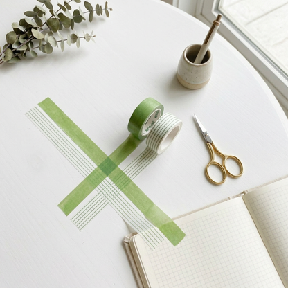 Zestaw 2 taśm washi — Taśma Washi dekoracyjna papierowa Mint & Line