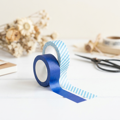 Zestaw 2 taśm washi — Taśma Washi dekoracyjna papierowa Blue & Stripe
