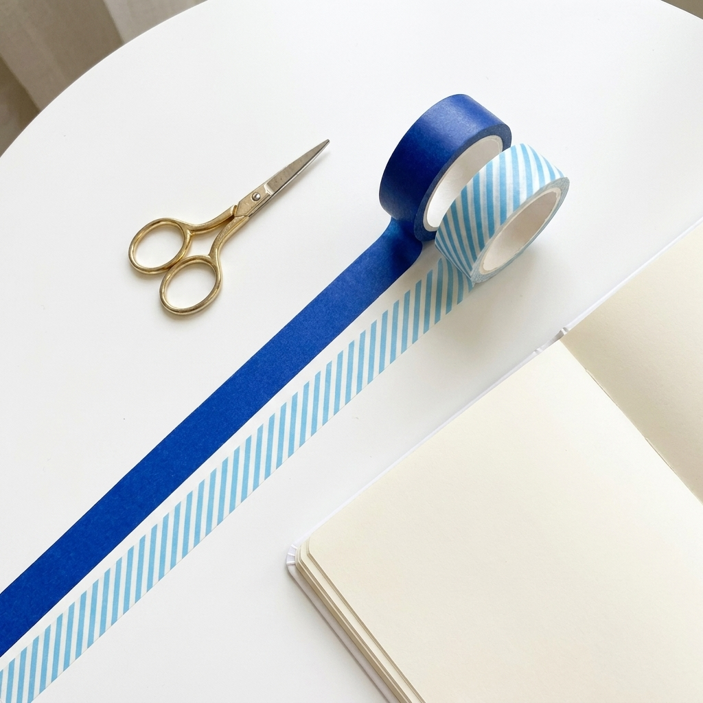 Zestaw 2 taśm washi — Taśma Washi dekoracyjna papierowa Blue & Stripe