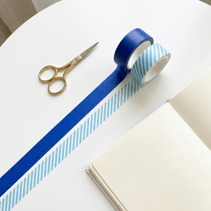 Zestaw 2 taśm washi — Taśma Washi dekoracyjna papierowa Blue & Stripe