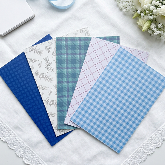 Zestaw papieru do scrapbookingu, 5 wzorów, A5 (14,8 × 21 cm), 170 g/m²